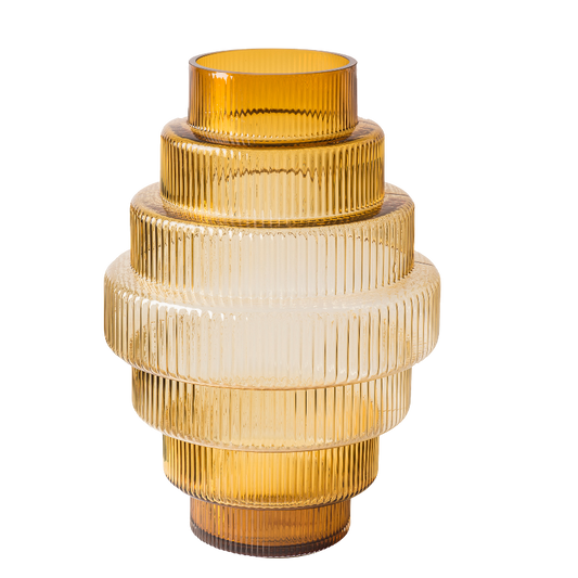 Steps Amber Vase Large