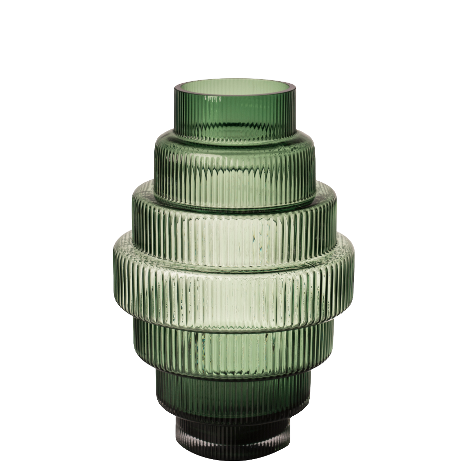Steps Green Vase Small