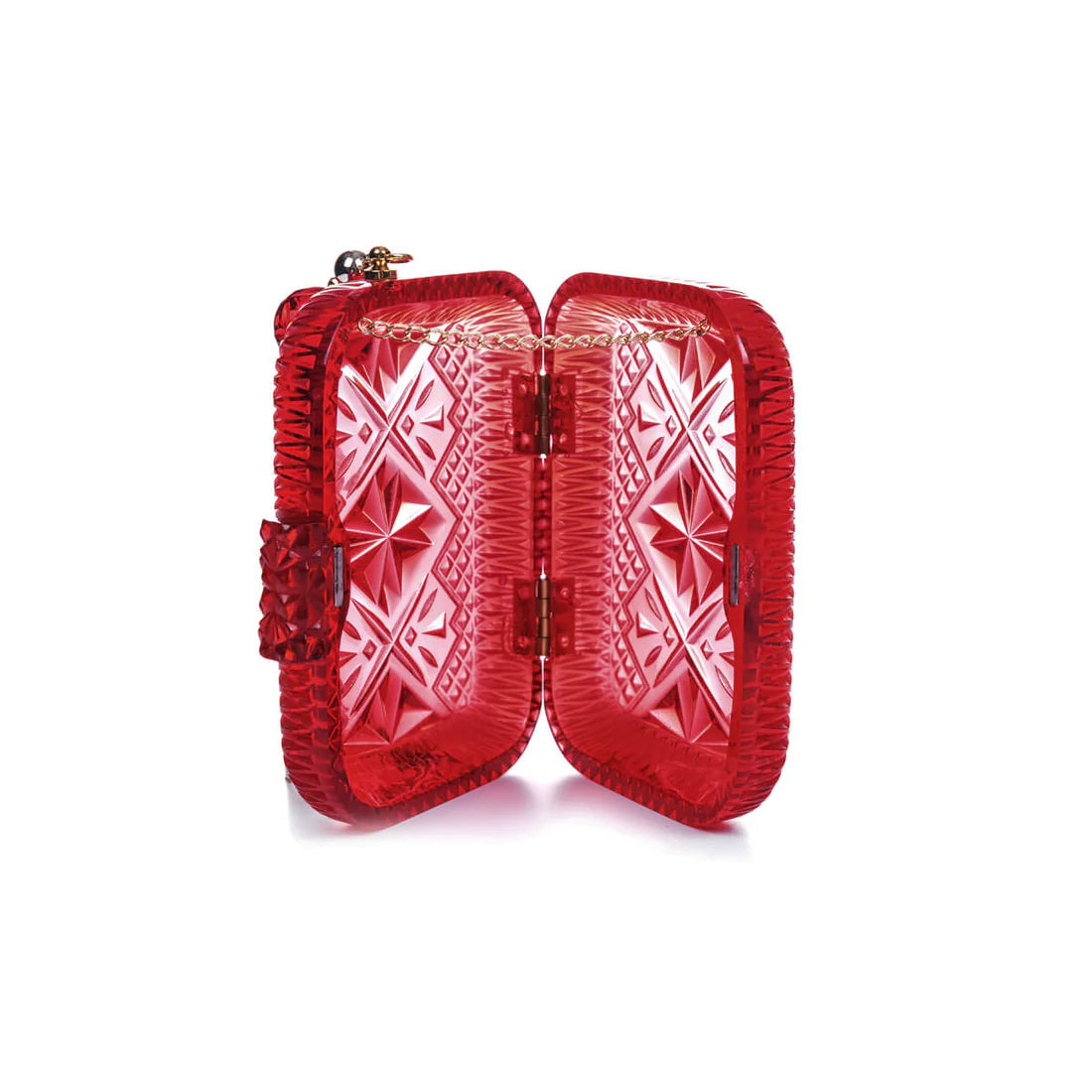 Hand Carved Clutch Burgundy