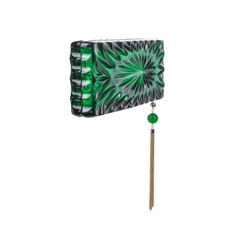 Long Rectangle Clutch Emerald Green