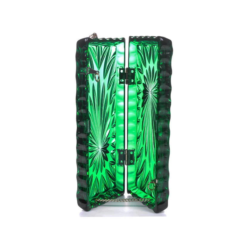Long Rectangle Clutch Emerald Green