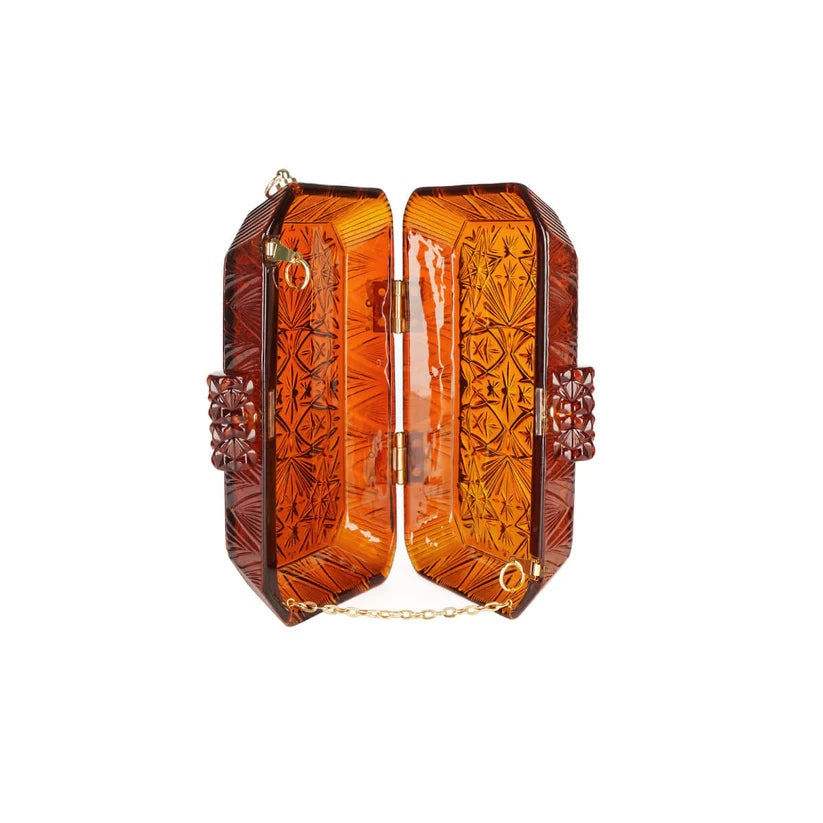 Wide Octagon Clutch Amber
