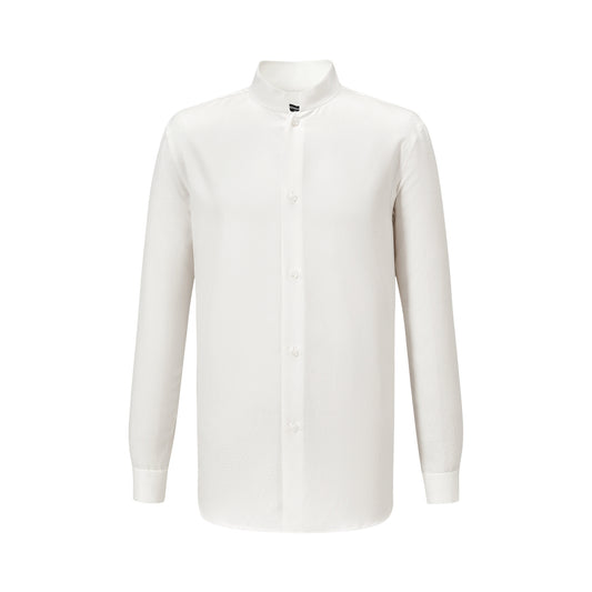 Tang Jacquard Cotton Shirt White