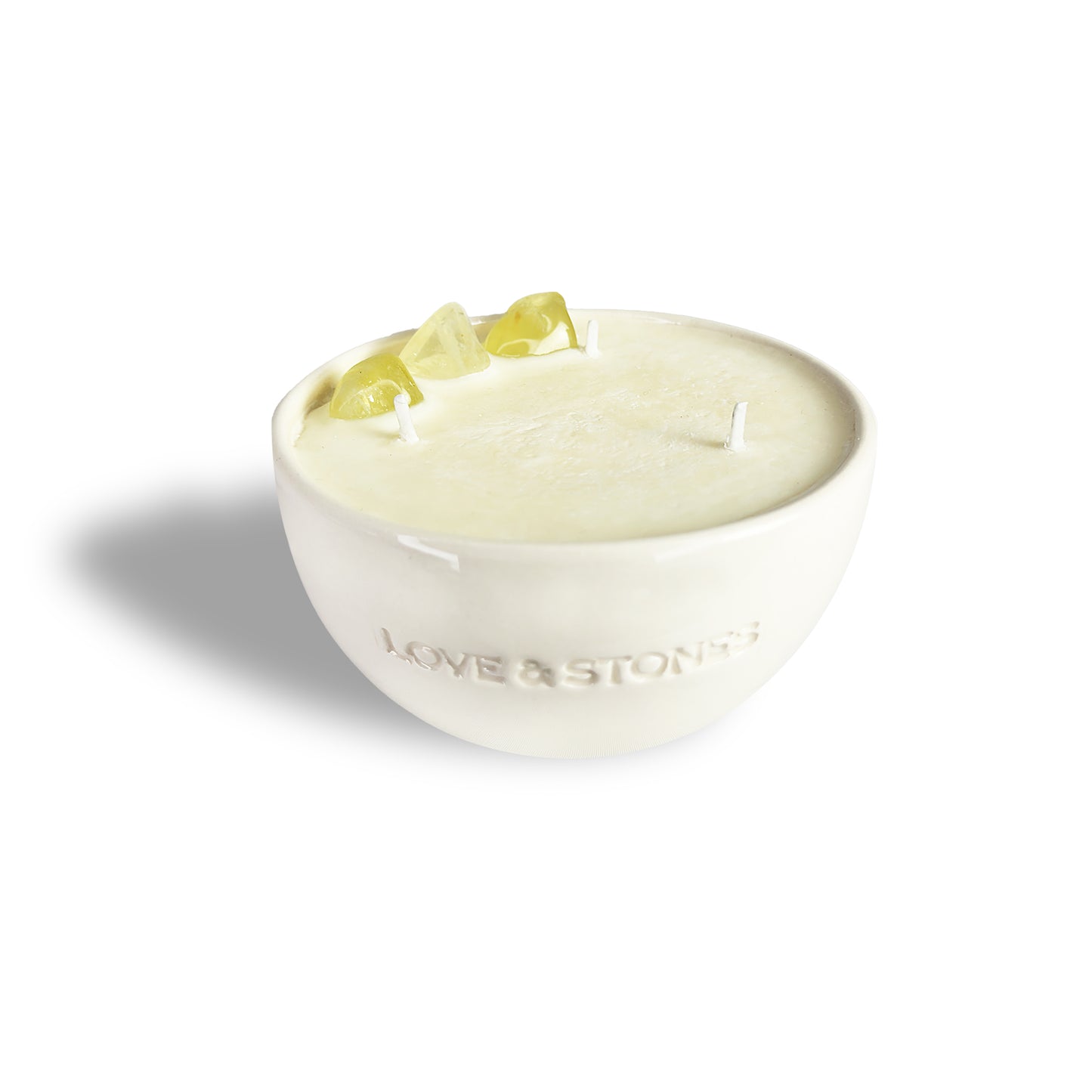 Abundance- karma petit with citrine lemon and eucalyptus crystal candle