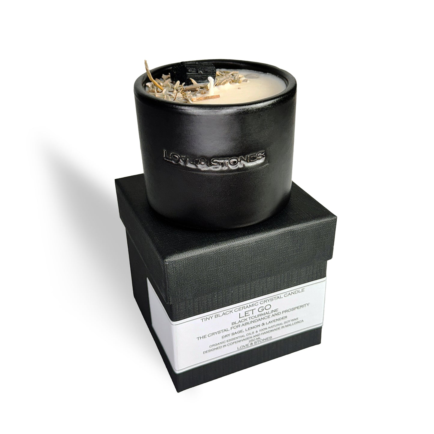 Let Go - Sage & Black Tourmaline Crystal Infused Scented Candle