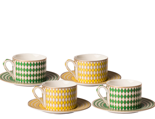 Chess Teacups  Set of 4