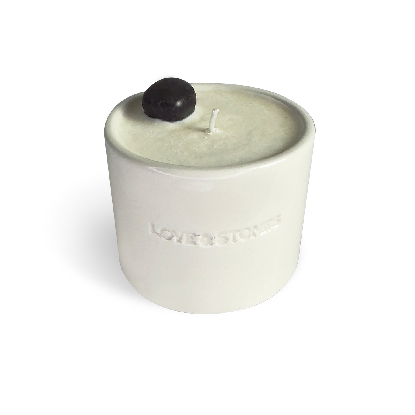Calming - Amethyst And Crystal Quartz Infused Scented Tiny White Candle