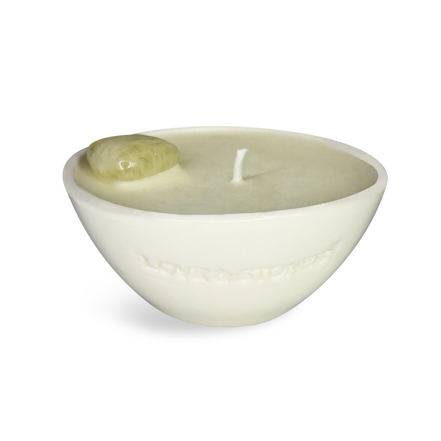 Abundance- Mini Crystal Candle Citrine Lemon And Eucalyptus