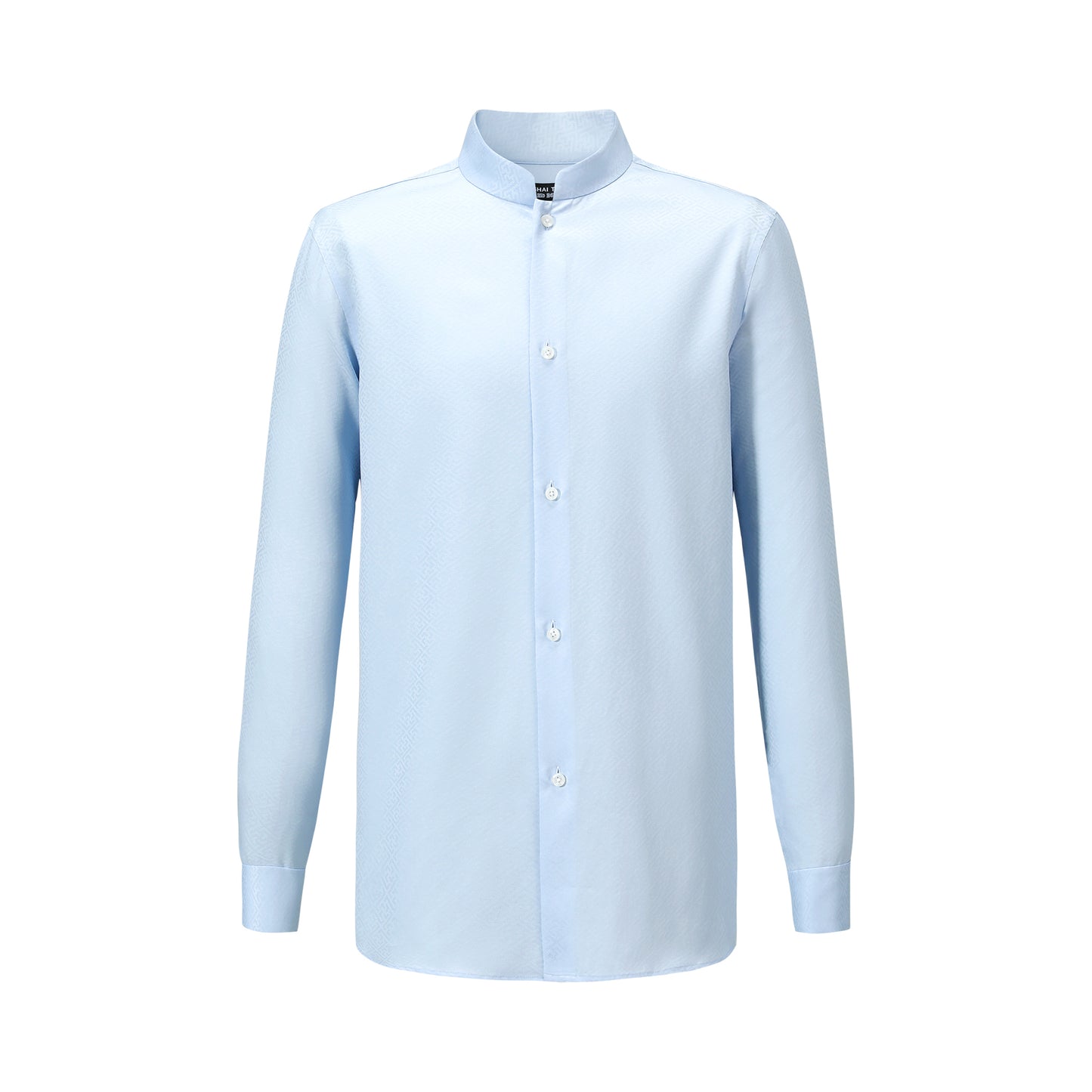 Tang Jacquard Cotton Shirt Light Blue