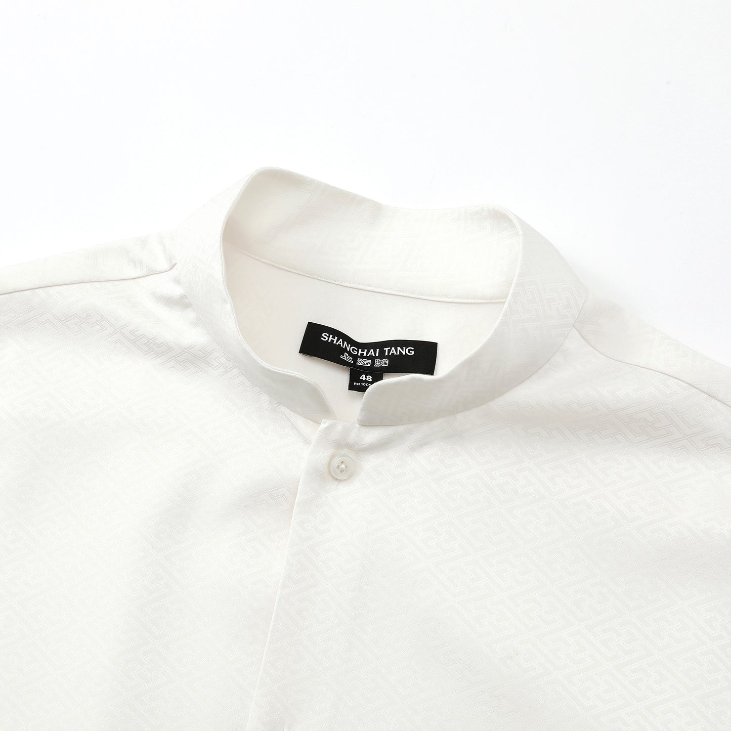 Tang Jacquard Cotton Shirt White