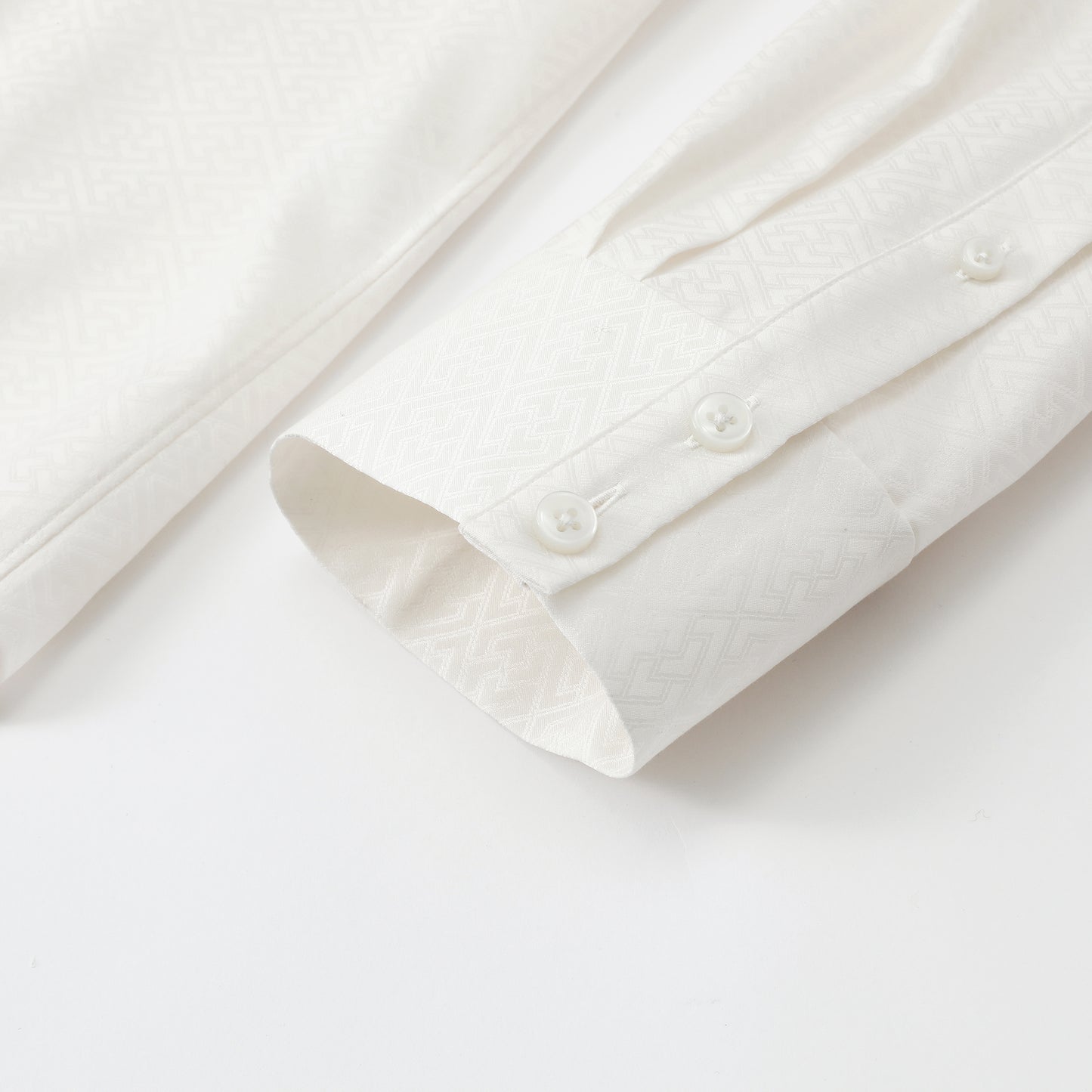 Tang Jacquard Cotton Shirt White