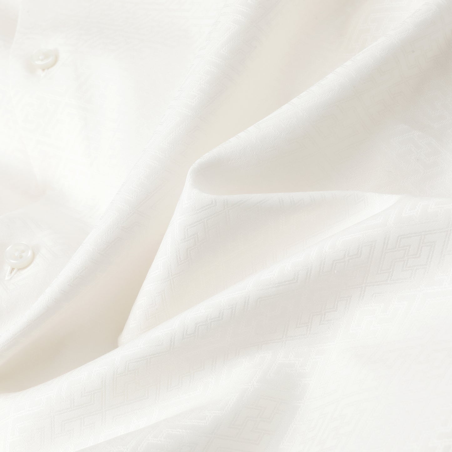 Tang Jacquard Cotton Shirt White