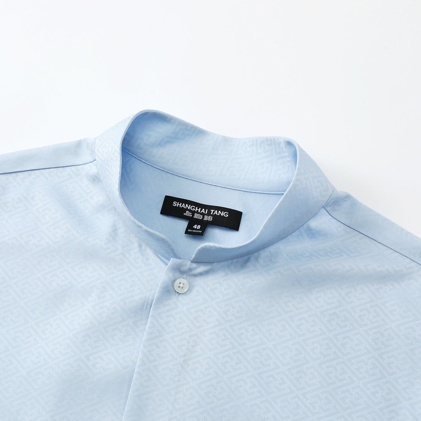 Tang Jacquard Cotton Shirt Light Blue