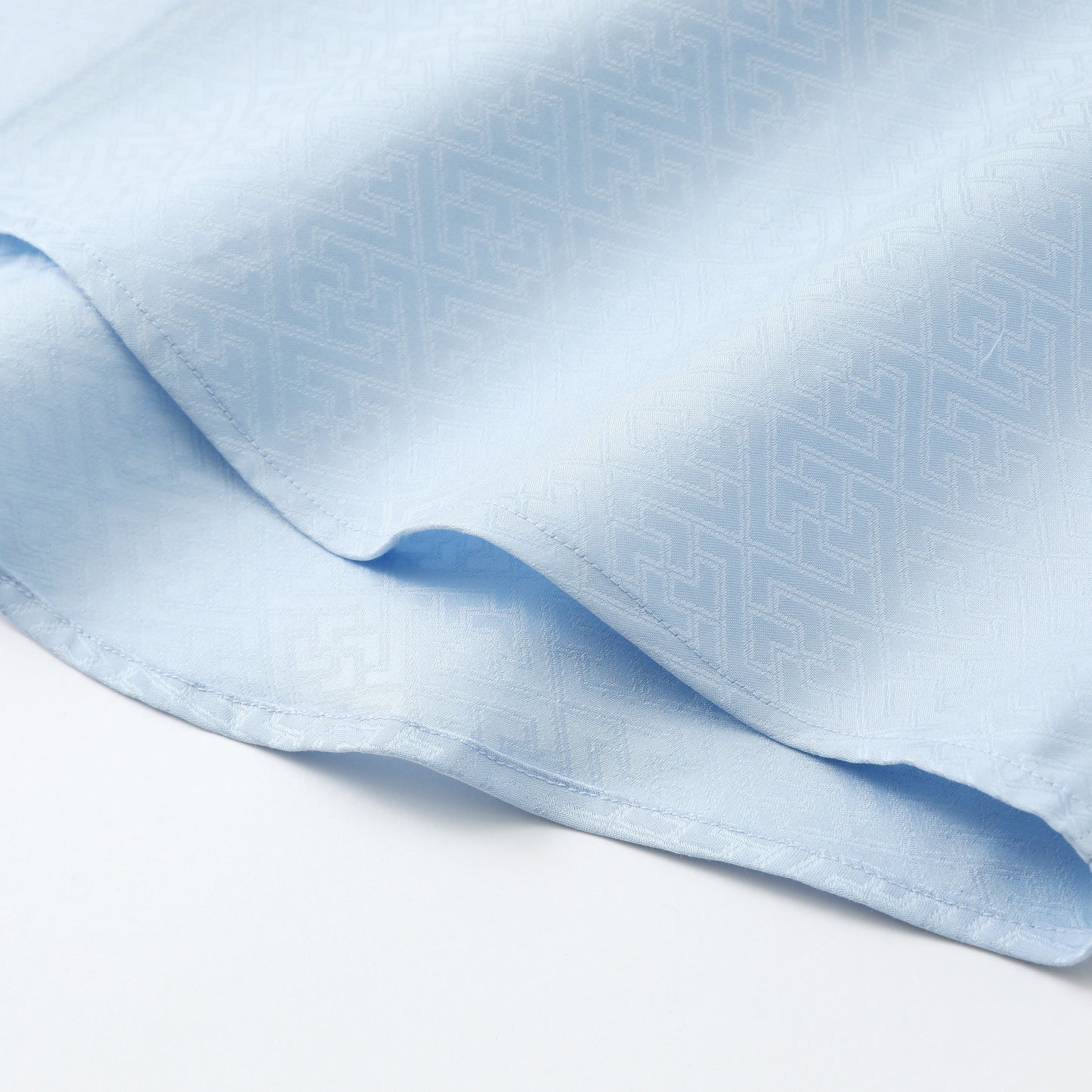 Tang Jacquard Cotton Shirt Light Blue
