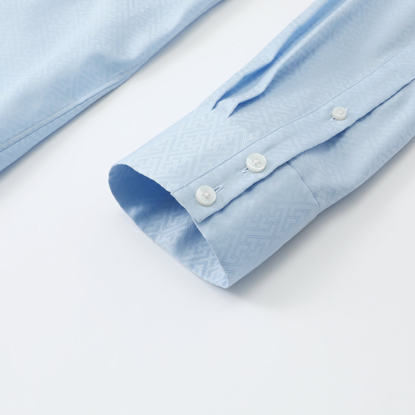 Tang Jacquard Cotton Shirt Light Blue