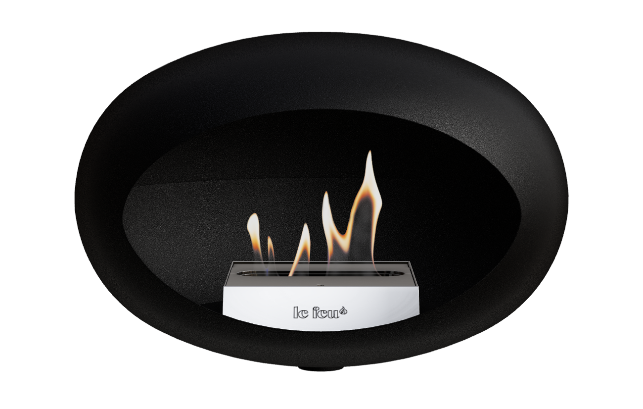 Le Feu Dome- WALL-Black- steel burner