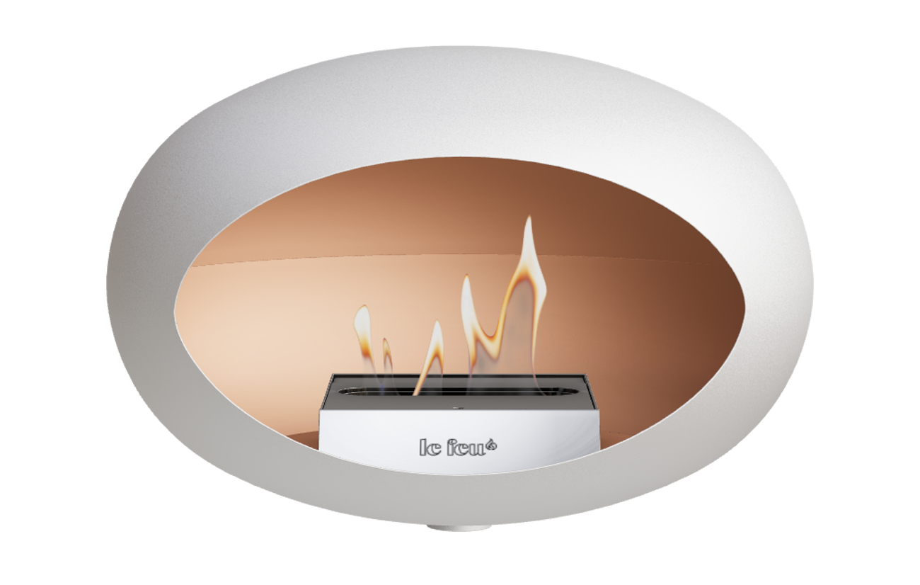 Le Feu Dome - WALL white- steel burner