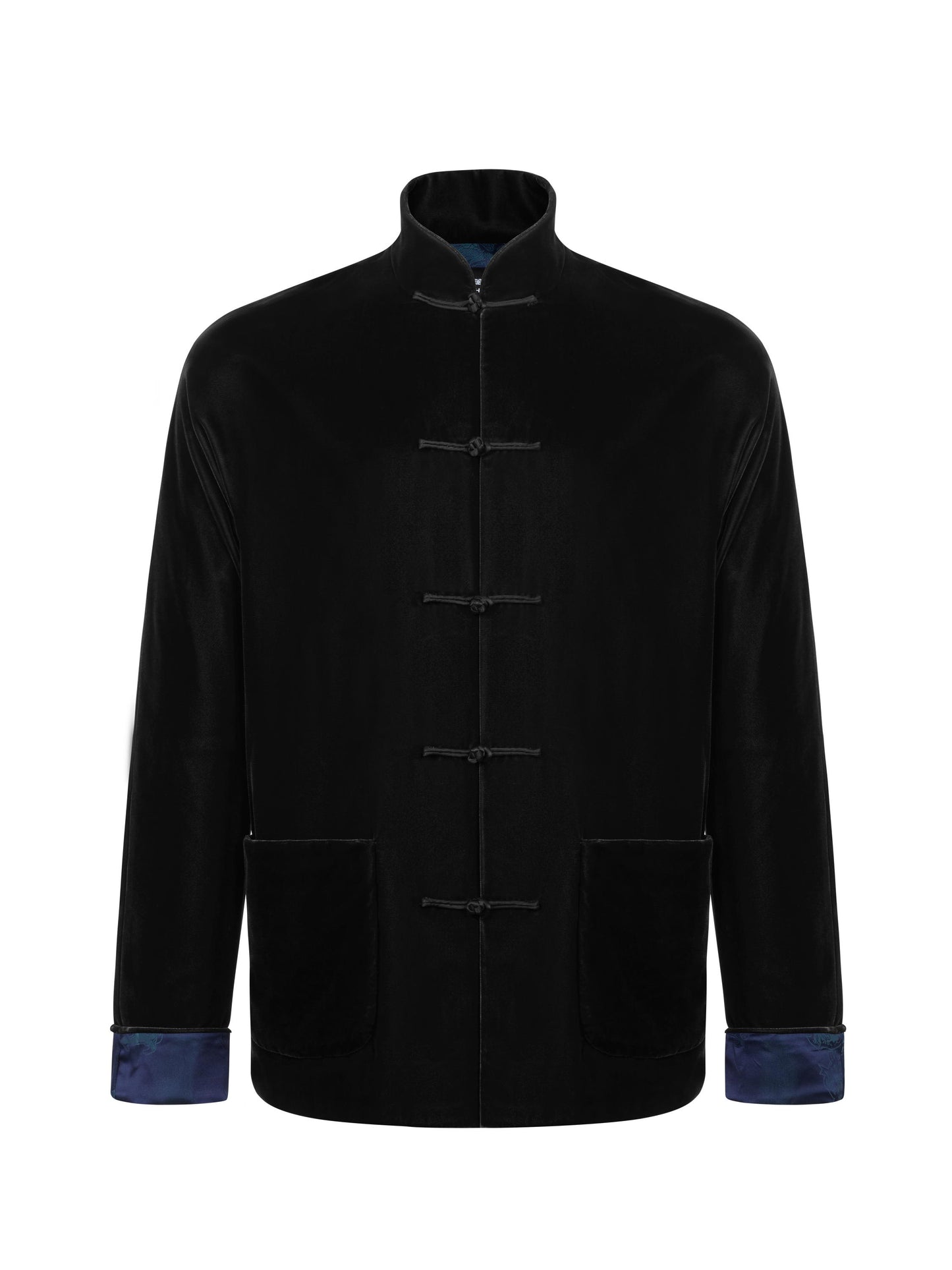 Velvet Tang Jacket With Dragon Jacquard Silk Lining