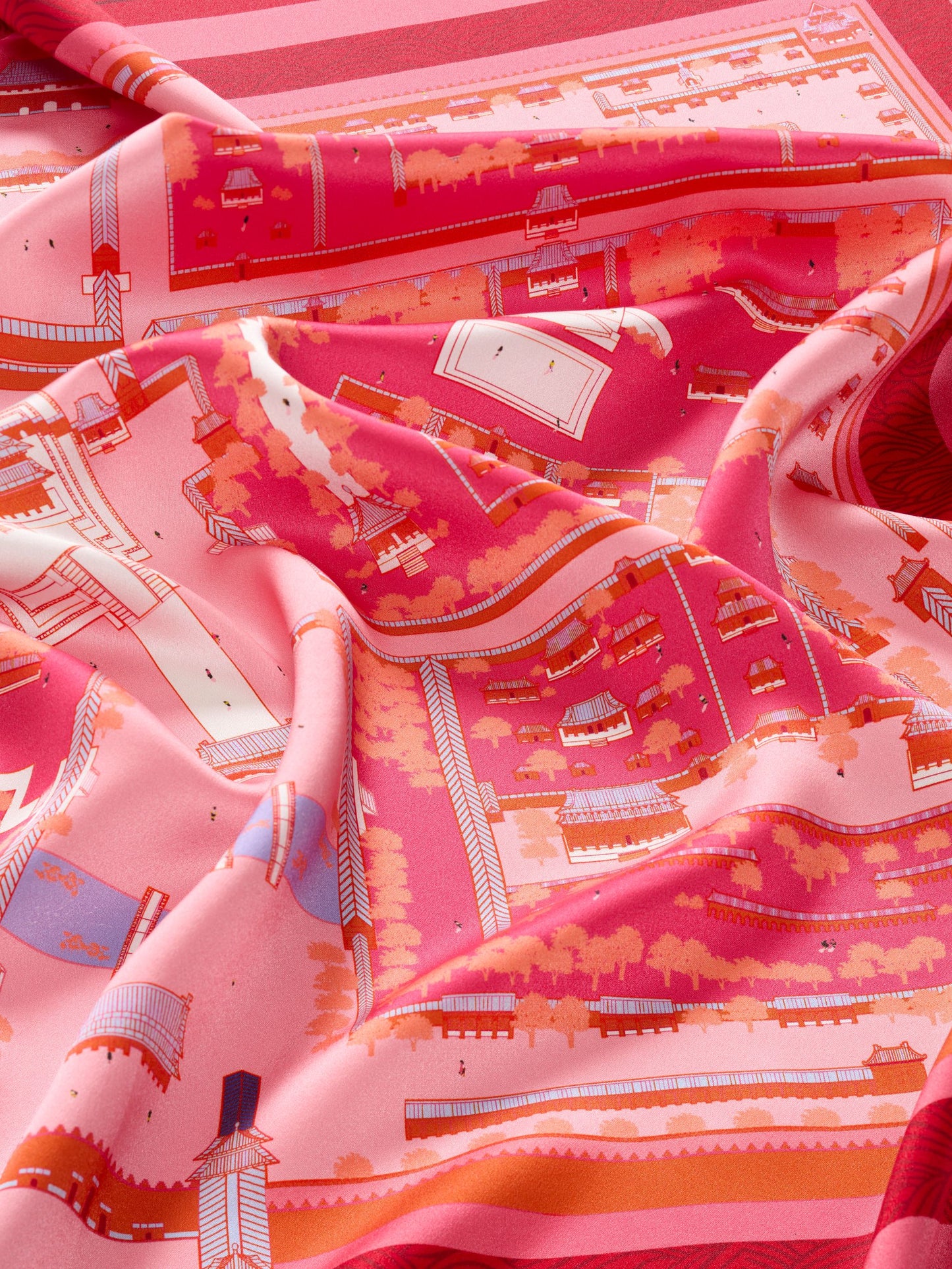 Double Happiness Print Silk Foulard 90
