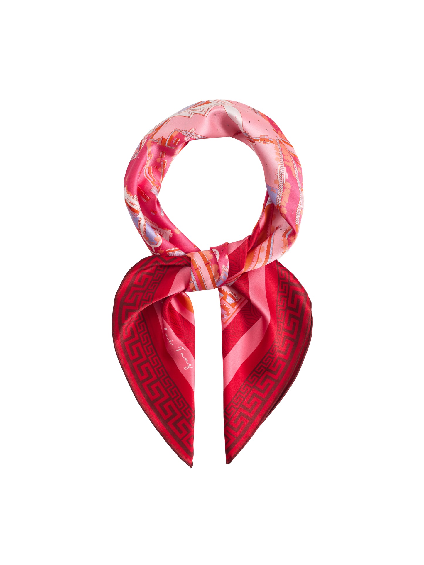 Double Happiness Print Silk Foulard 90