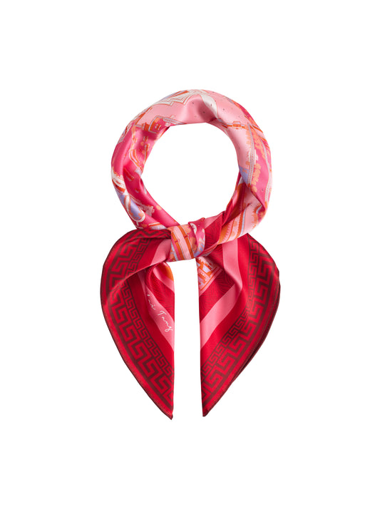 Double Happiness Print Silk Foulard 90
