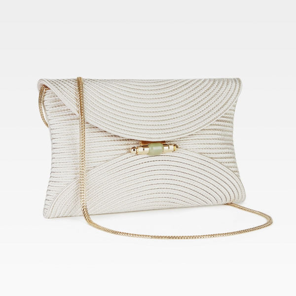 Braided Bamboo Lock Clutch