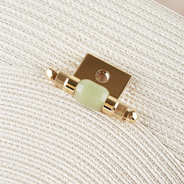 Braided Bamboo Lock Clutch