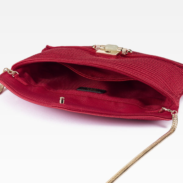 Braided Bamboo Lock Clutch