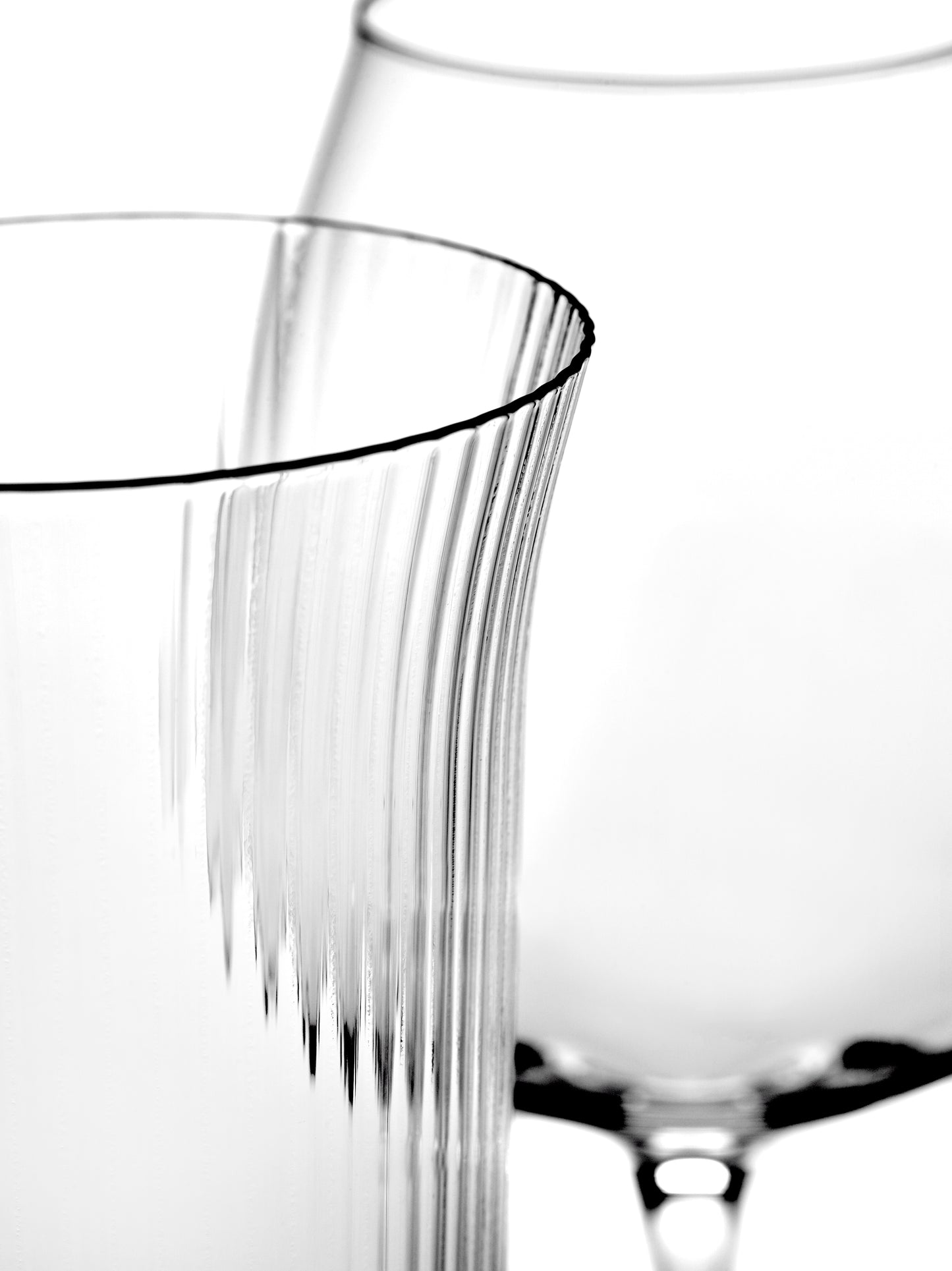 Inku Longdrink Transparent Ribbed Glasses Set of 4