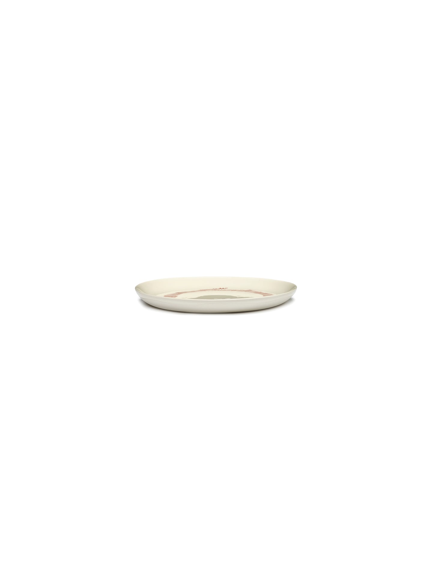 Feast Breakfast Plates, White Swirl Blue Stripes Set of 2