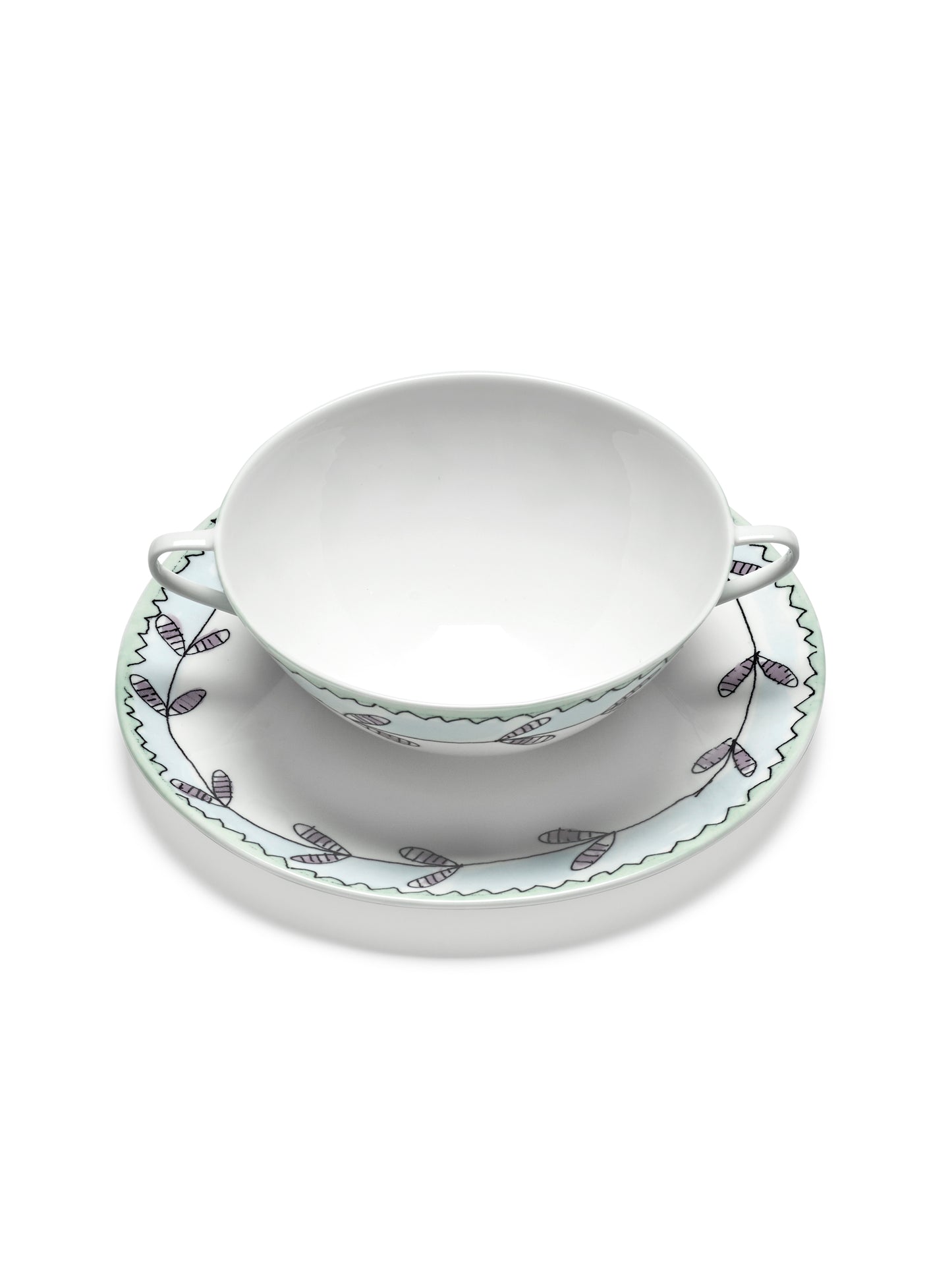 Blossom Milk Soup Bowls & Saucer Set of 2