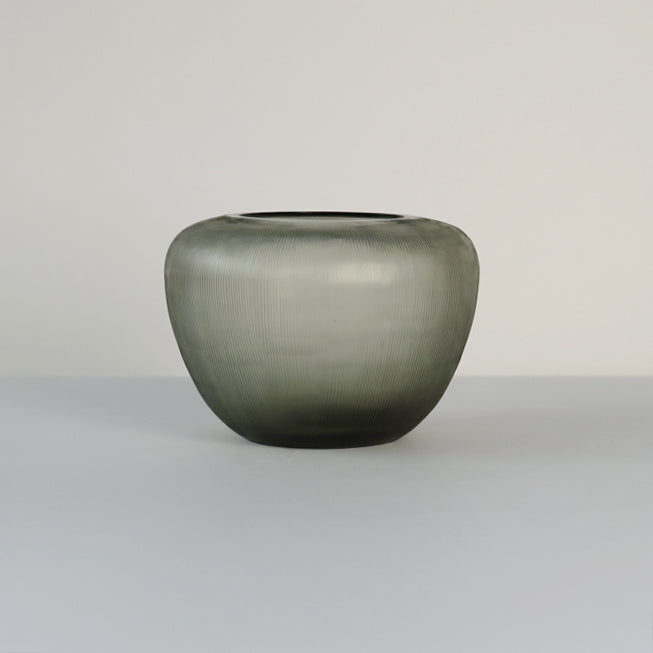 Steel Grey Glass Vase