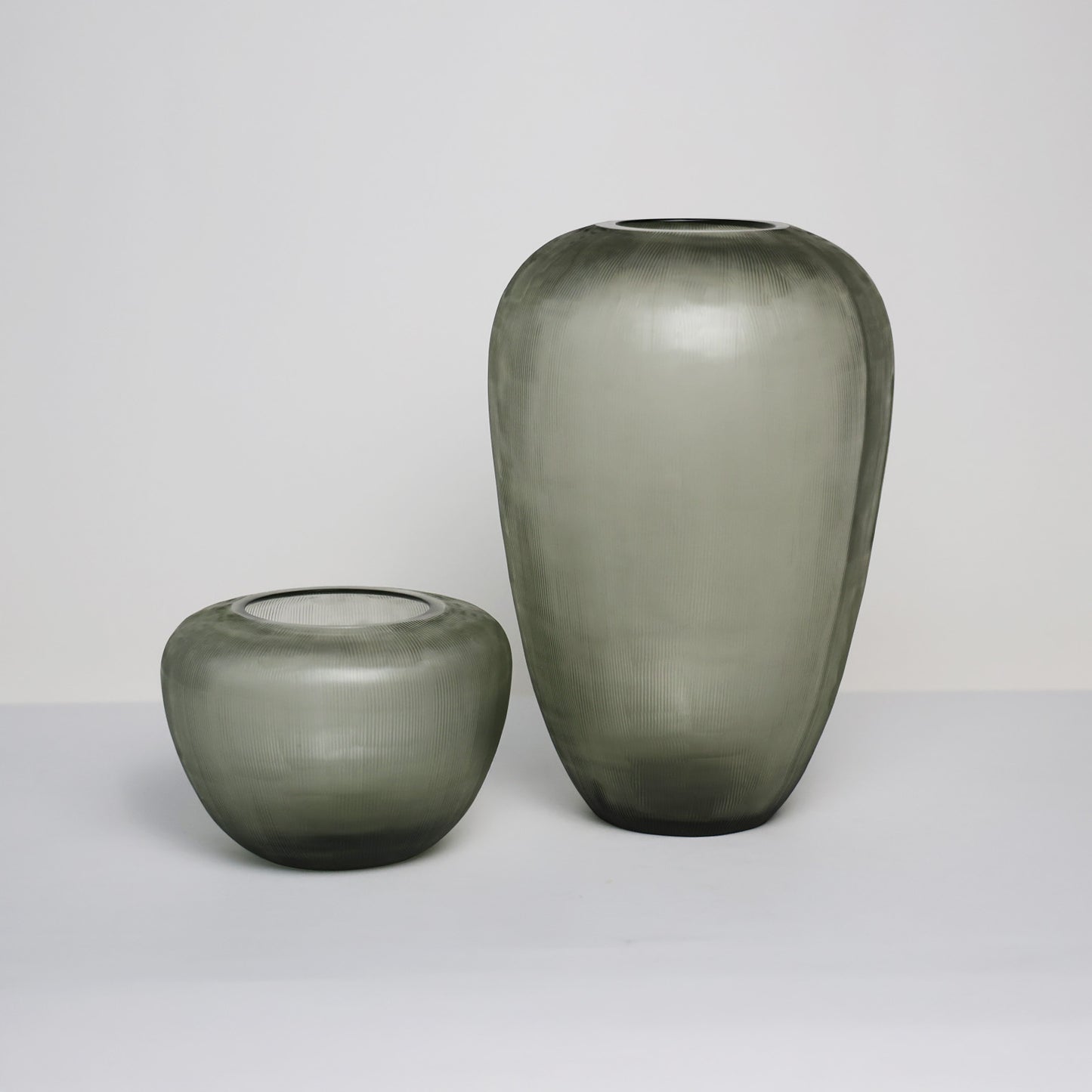 Steel Grey Glass Vase