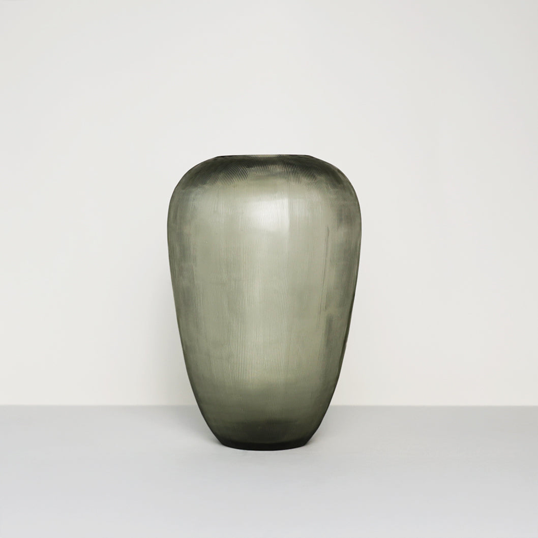 Steel Grey Glass Vase