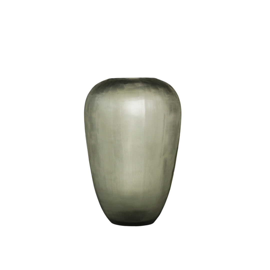 Steel Grey Glass Vase