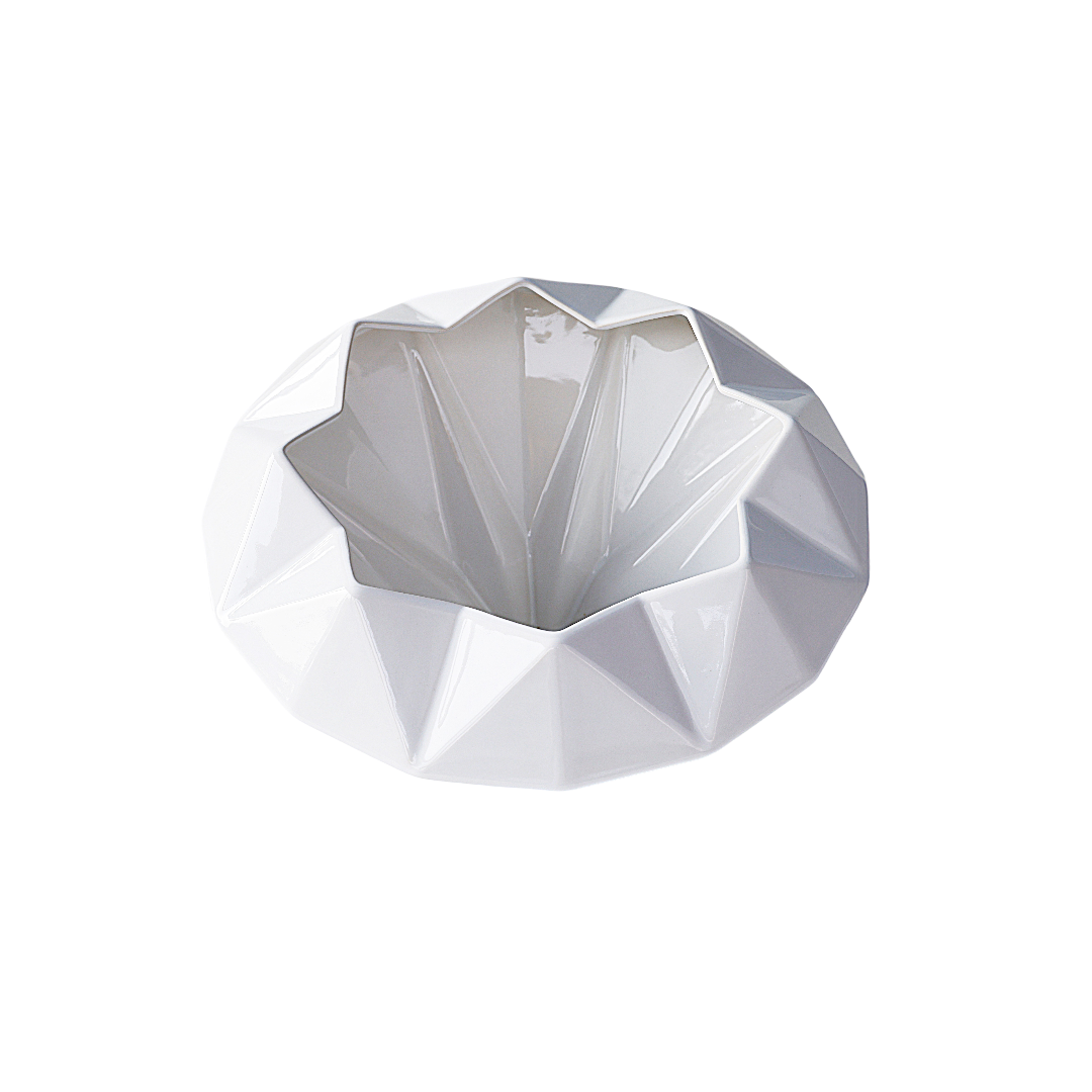 Diamond Inclined Bowl – White