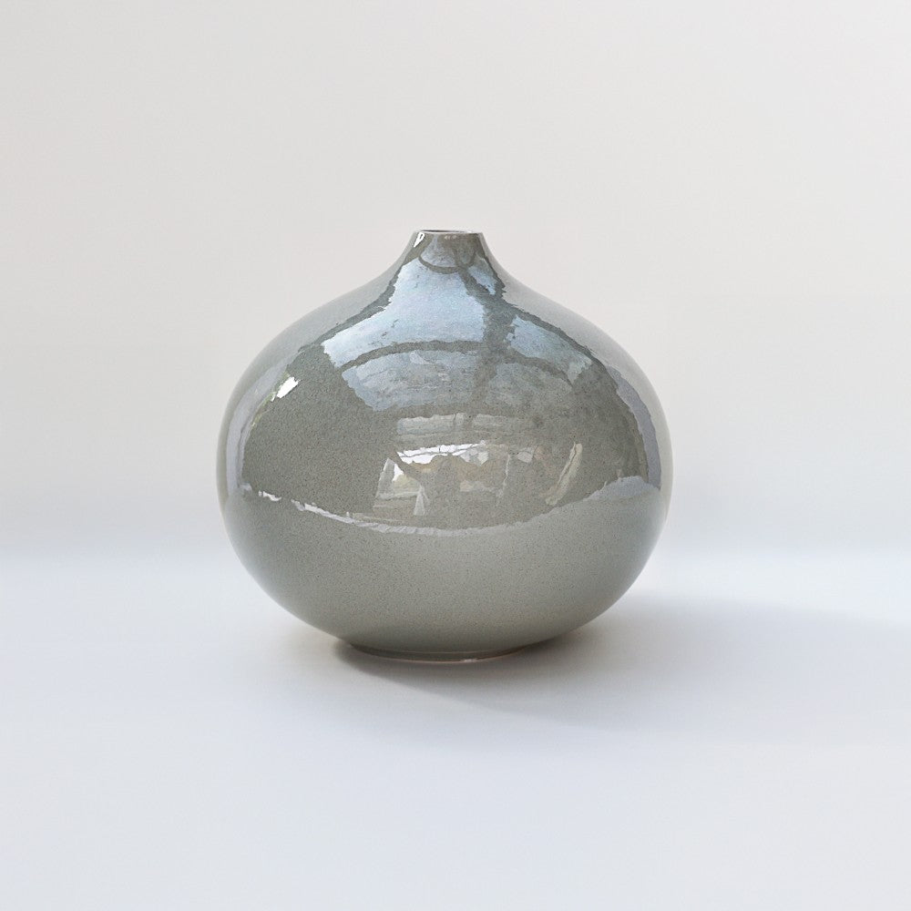 Sculpted Grey Glaze Vase