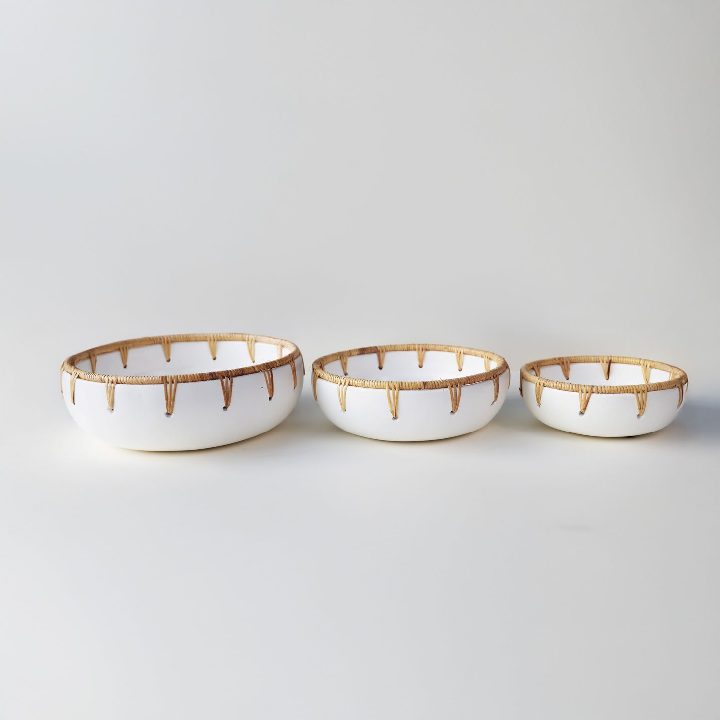 White Clay Rattan Spike Bowl