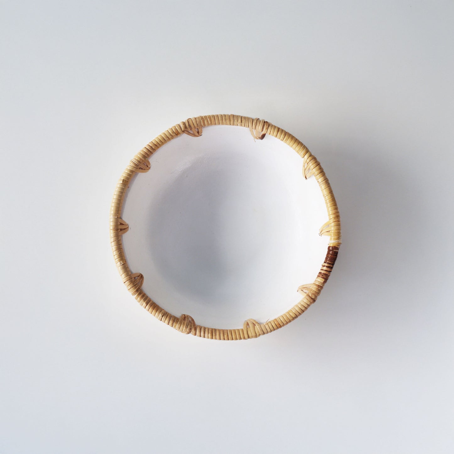 White Clay Rattan Spike Bowl
