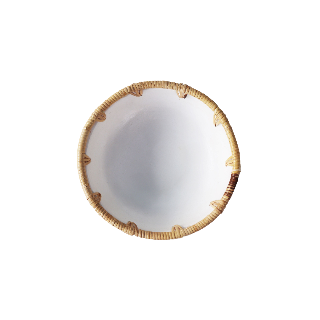 White Clay Rattan Spike Bowl