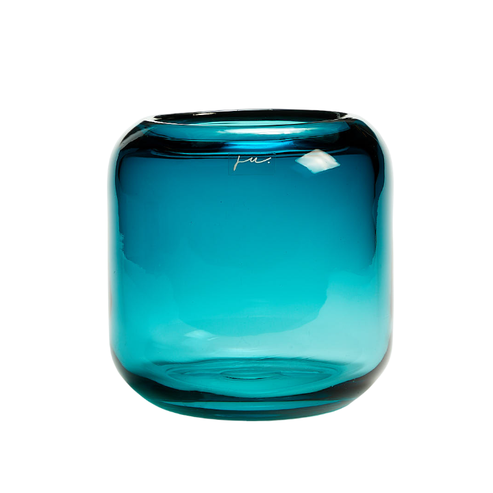 Corina Vase Hurricane Small Aqua
