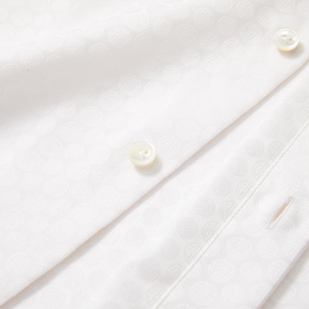 Dragon Jacquard Cotton Mandarin Collar Shirt