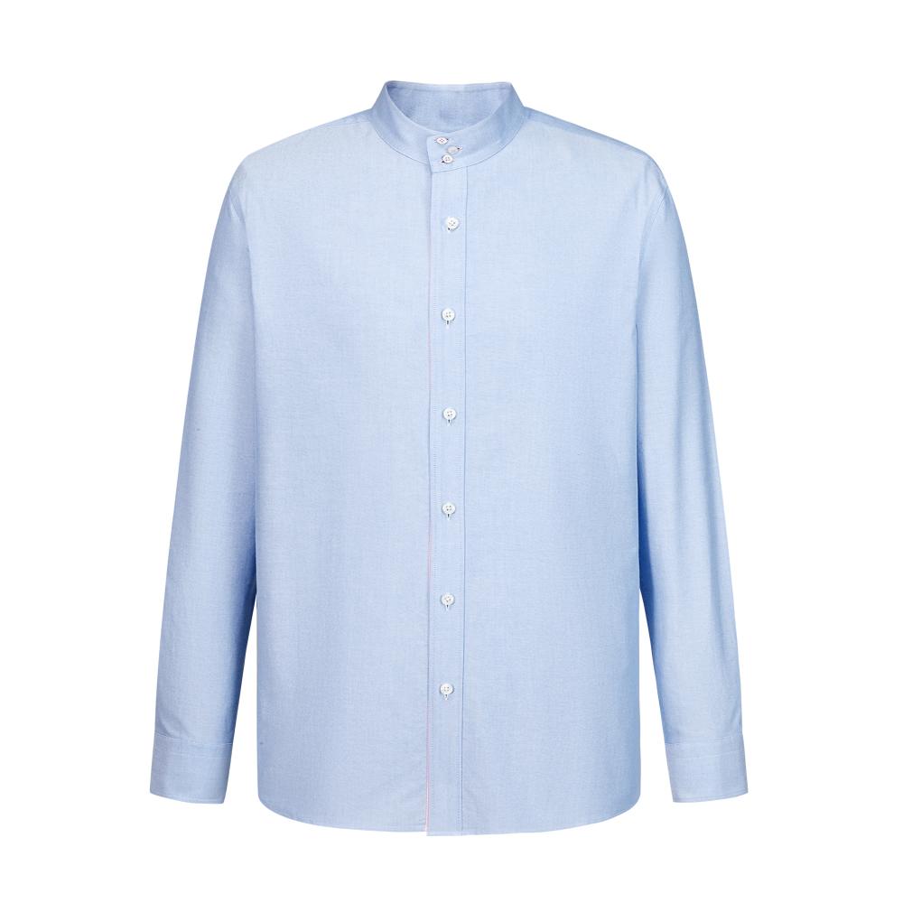 Stand Collar Three-button Oxford Shirt