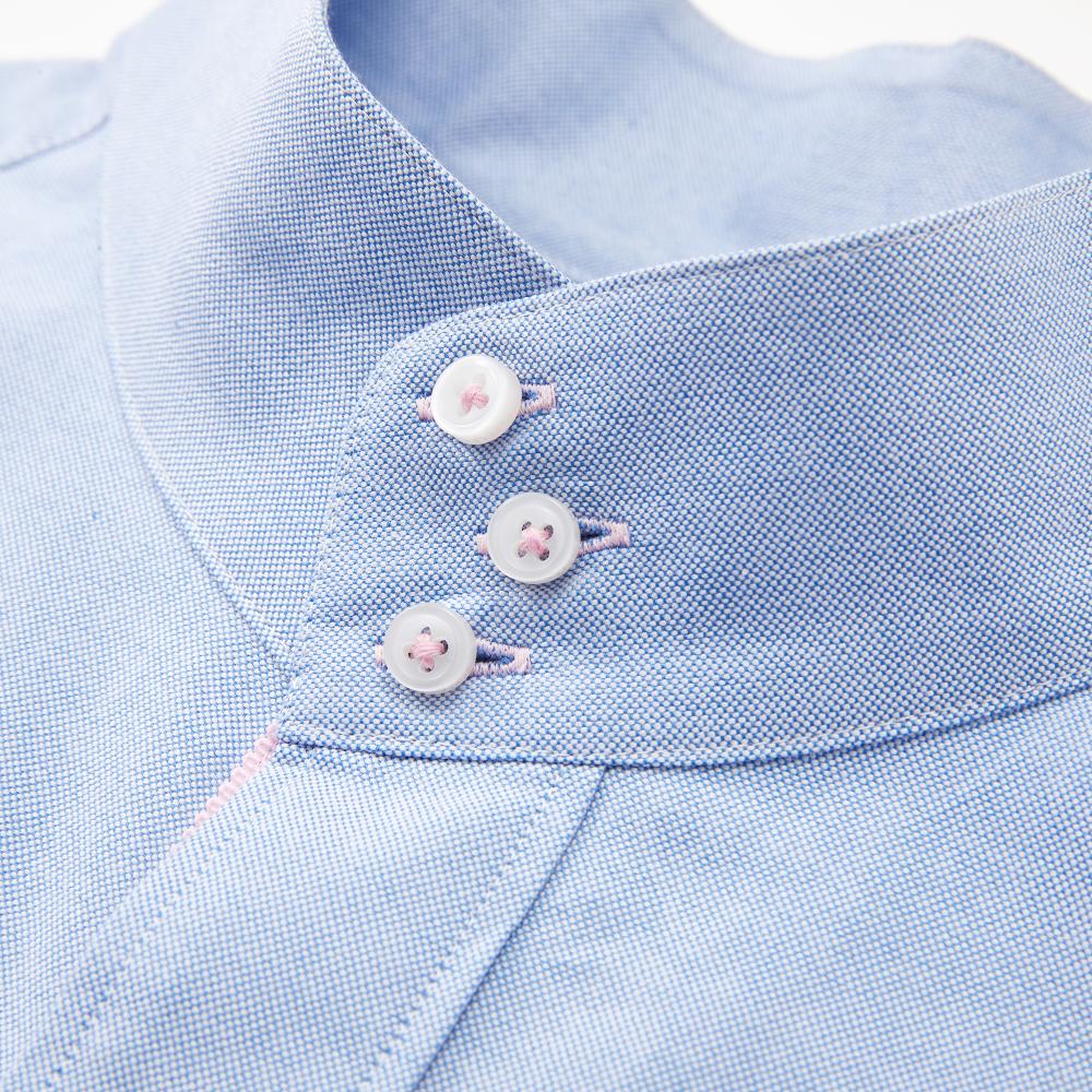 Stand Collar Three-button Oxford Shirt