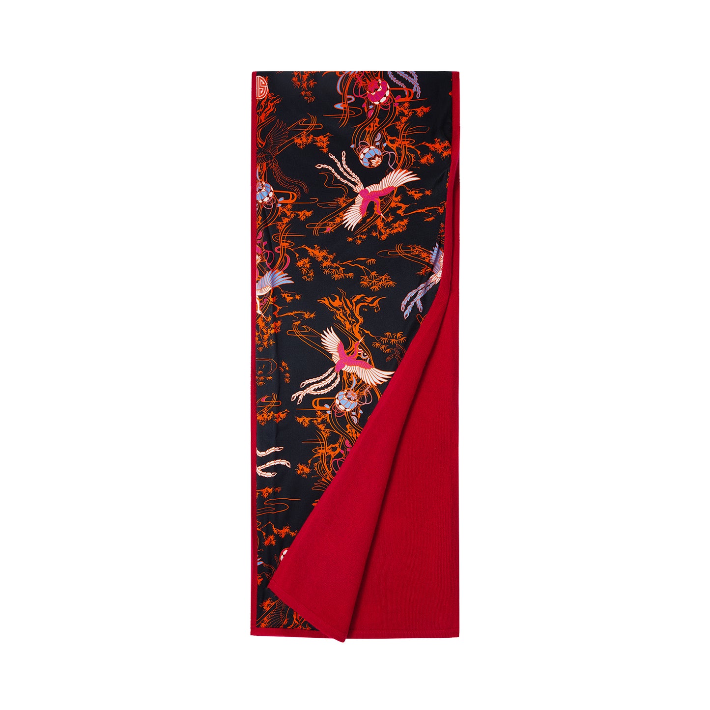 Women cashmere crane lining scarf Red