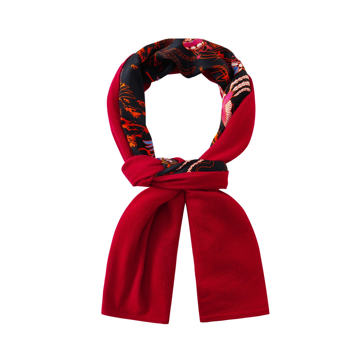 Women cashmere crane lining scarf Red