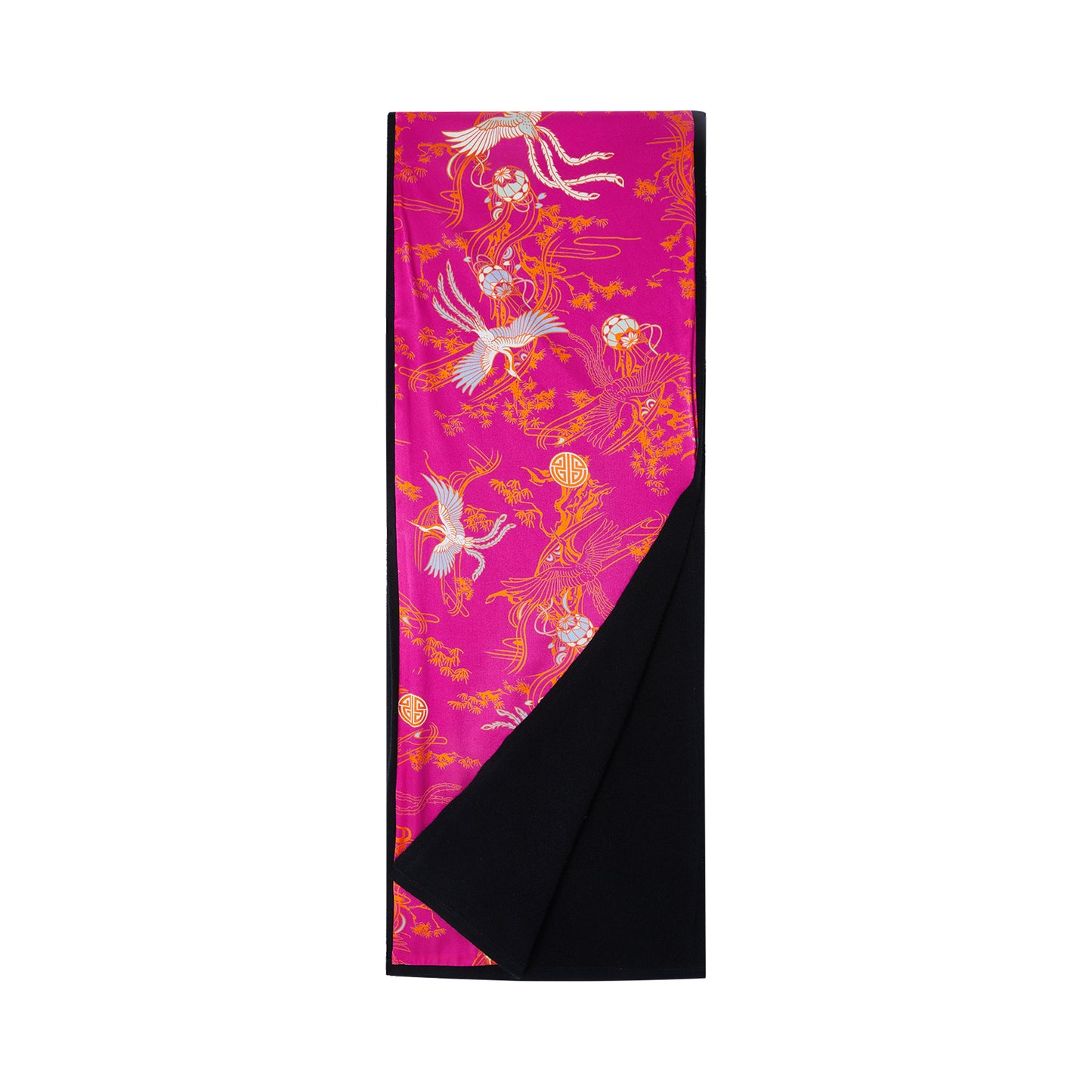 Women cashmere crane lining scarf Black