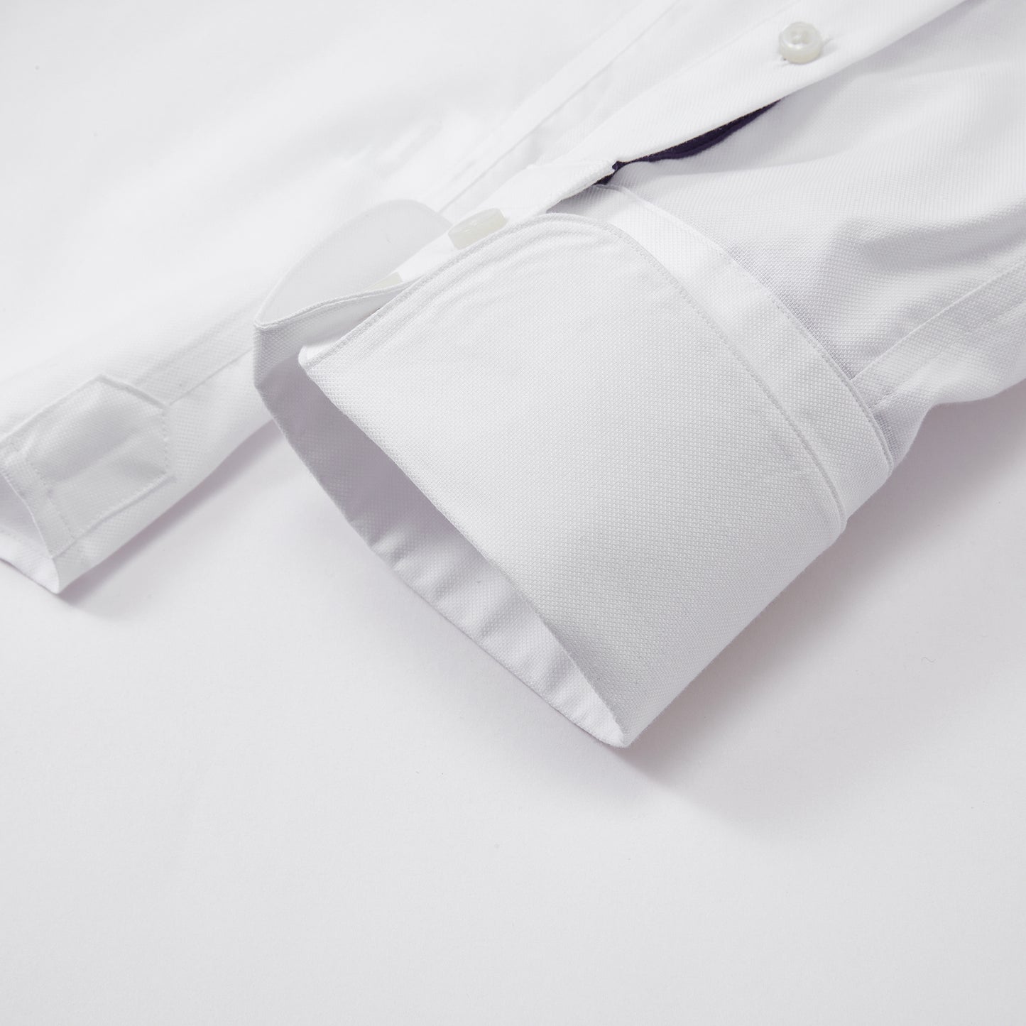 Contrast Colour Mandarin Collar Shirt White