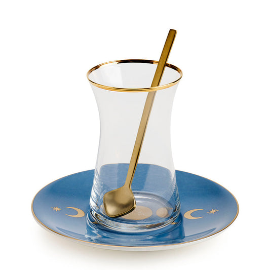 Hilal Blue Istikana Tea Cups  Set of 6