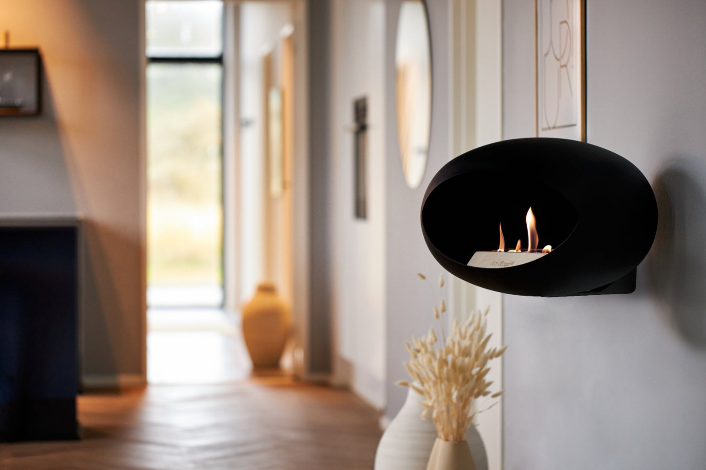 Le Feu Dome- WALL-Black- steel burner
